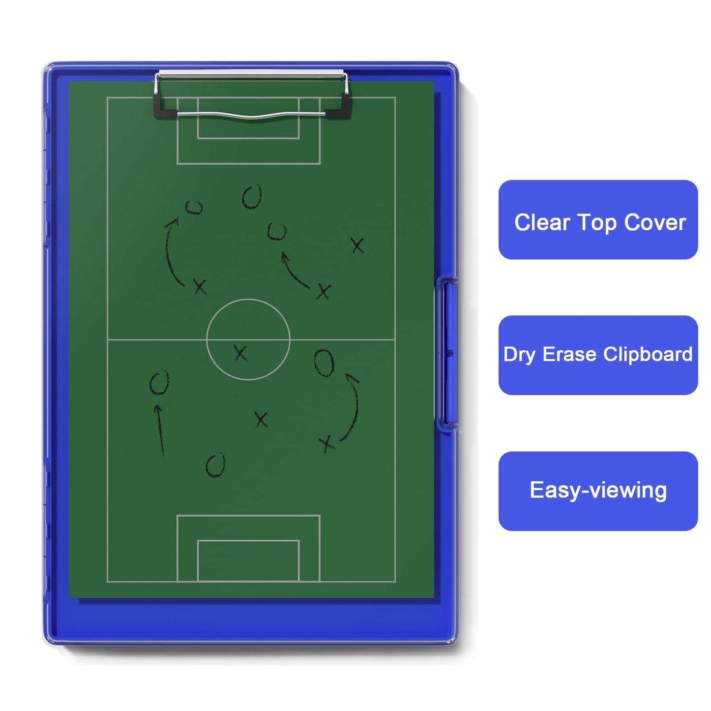 Hongri Clipboard with Storage, Blue 8.5 x 11 Folder Nursing Side Opening, Heavy Duty with Dual Compartment, Smooth Writing for Teachers, Classroom, Size 13.3 x 9.4 x 1.5 in, Office & School Supplies