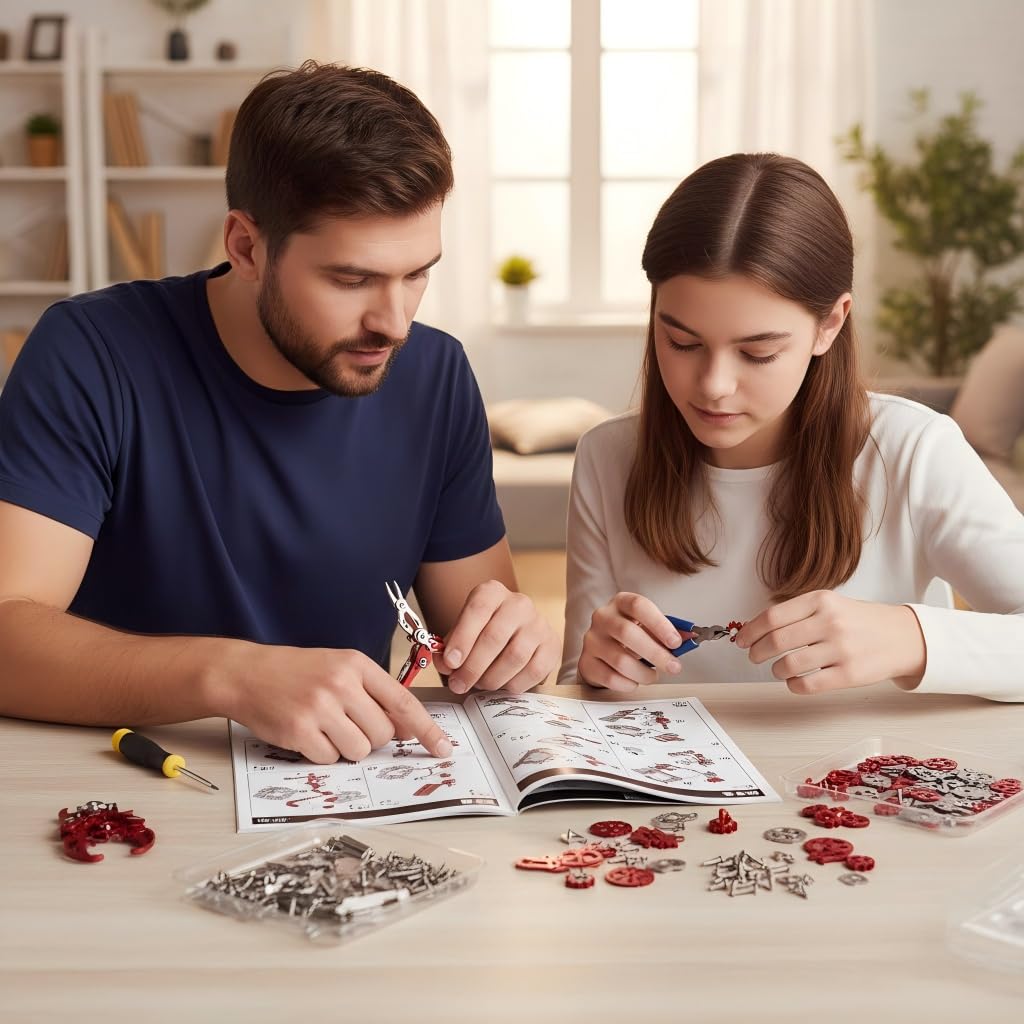 Scorpion 3D Metal Puzzles for Adults, 454PCS Stainless Steel DIY Mechanical Metal Model Kits, No Glue Assembly with Movable Joints, Challenging Metal Building Kit Desk Decor Gift (Red)