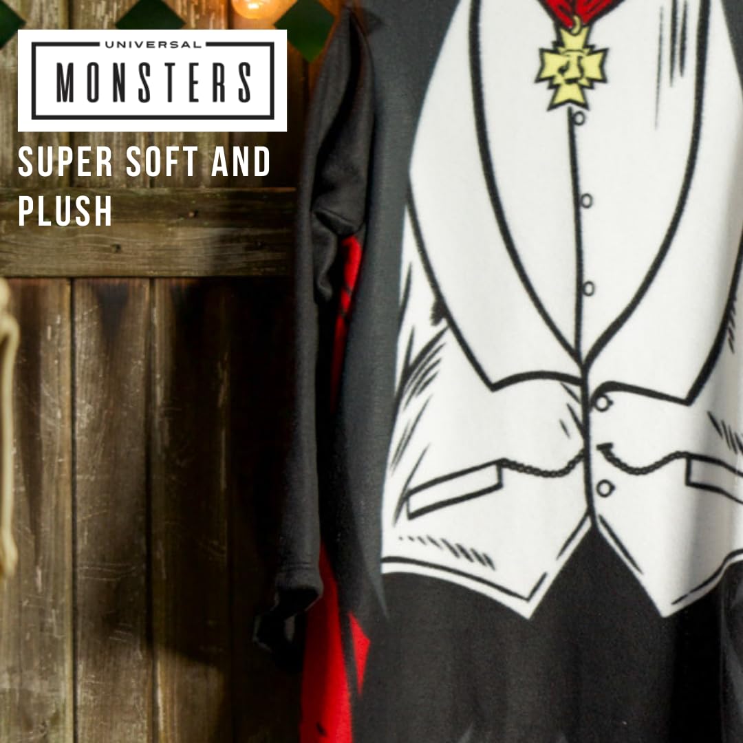 Franco Collectibles Universal Monsters Dracula Halloween Horror Super Soft Cozy Wearable Sleeved Throw Blanket, 70 in x 48 in (Officially Licensed Product)