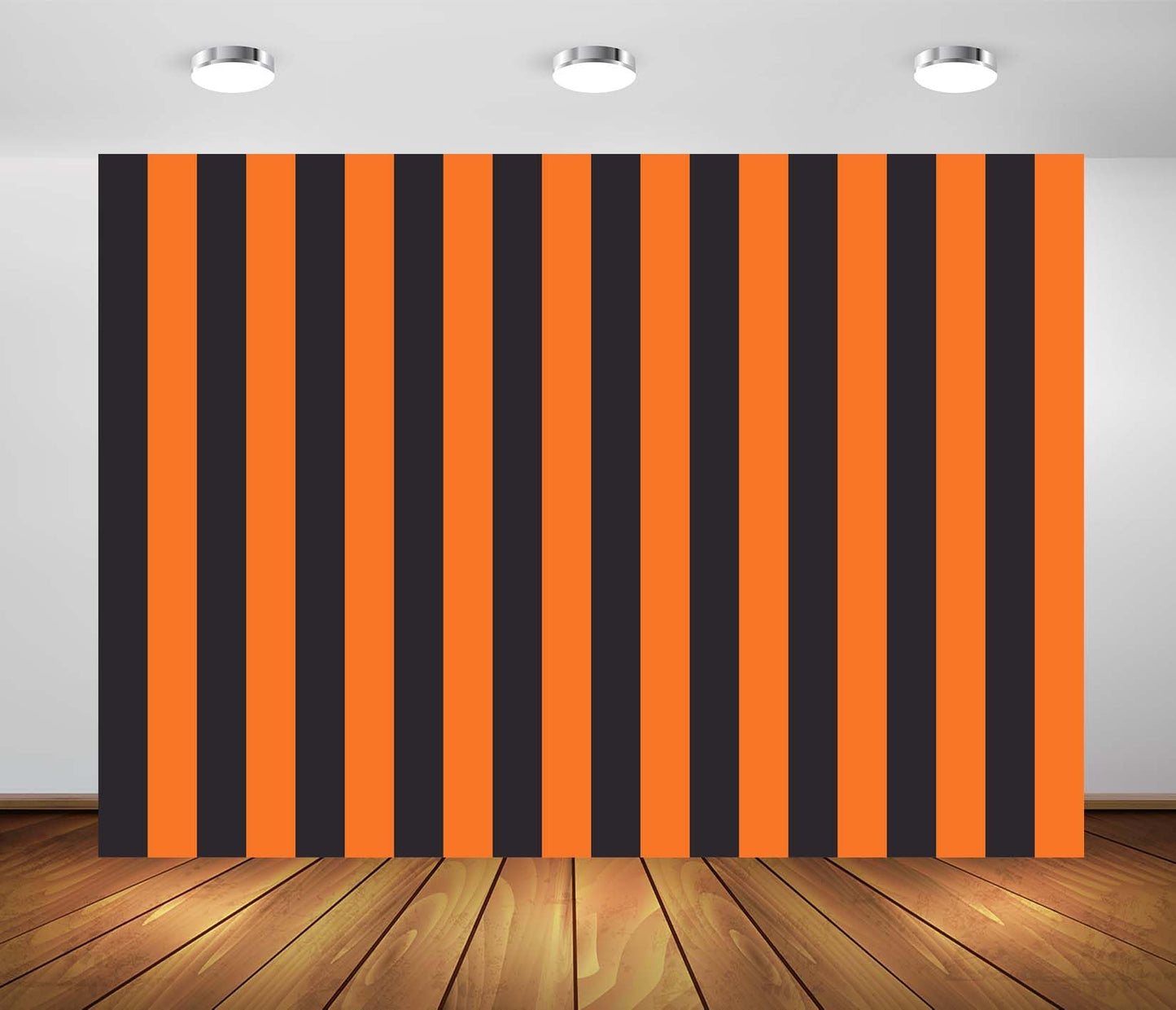 BELECO 10x8ft Fabric Black and Orange Stripe Backdrop Orange Black Striped Background for Halloween Party Decorations Banner Birthday Shoot Photo Studio Props