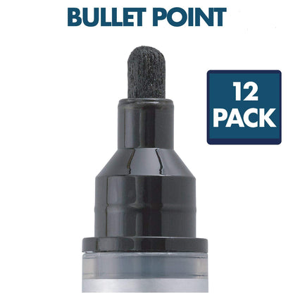 Quartet Glass Board Dry Erase Markers, Premium, Bullet Tip, Black, 12 Pack (79553)