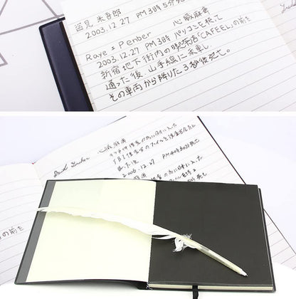 dyadetn 4 PCS Set Notebook L Necklace Book Chain Feather Pen Anime Accessories for Teens Dress Up Lovers