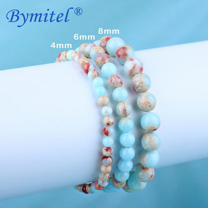 Bymitel 8mm Agalmatolite Jasper - Handmade Reiki Gemstone Stretch Bracelet, Natural Beauty & Spiritual Essence, Crystal Healing for Unisex Adults