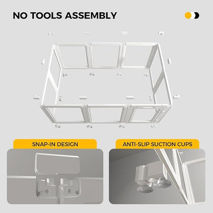 EVERFRONT Clear Acrylic Plastic Dog Playpen - Clear Dog Play Pen - Easy Assemble Acrylic Dog Playpen - Puppy Playpen, Cat Playpen, Small Animal Playpen, Dog Play Pen Indoors (White, 30.3" H, 10PCS)