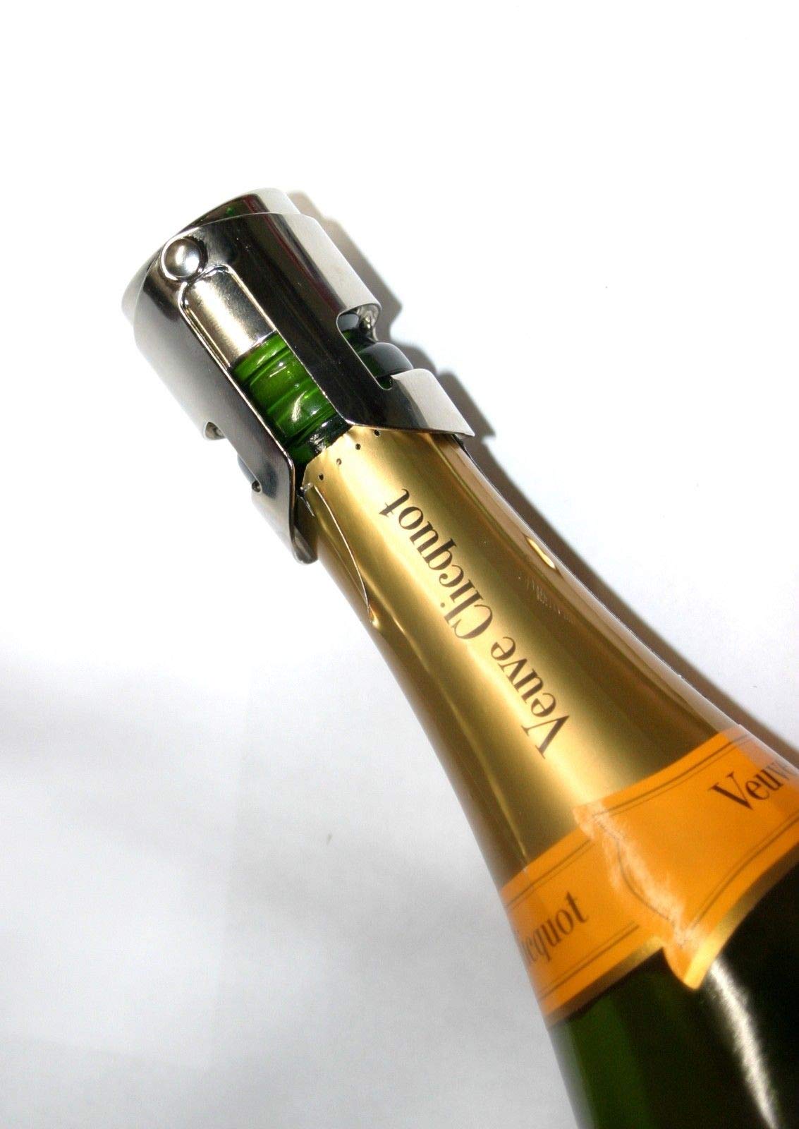 Champagne Sealer Stopper, BGMAX 3 Pack Stainless Steel Sparkling Wine Bottle Plug Sealer Set with a Longer Sealing Plug, Gifts Accessories for Champagne