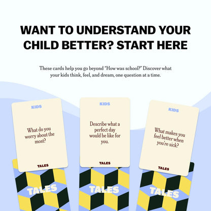 TALES 150 Conversation Cards, Kids Edition, Fun Family Games for Kids, Perfect for Dinners, Road Trips, Classrooms & Game Nights, Gifts & Gatherings, Conversation Starters to Spark Creativity
