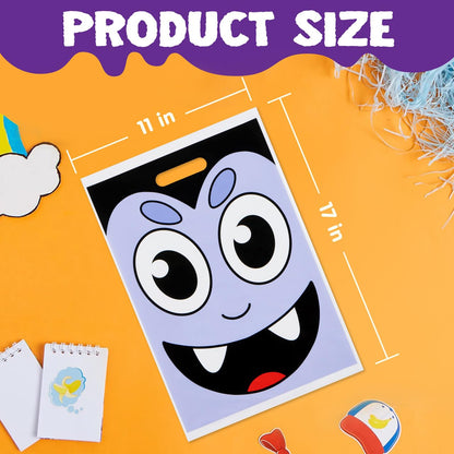 JOYIN 72 Pcs Halloween Goodie Bag for Trick-or-Treating, Plastic Snacks Bags for Kids Party Favors, Halloween Trick or Treat Candy Bags for Event Party Favor Supplies