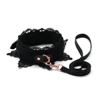 Leather Choker Collar Black Lace Chokers Set for Men Women Girls