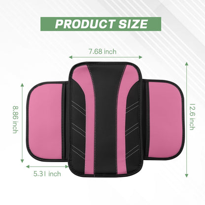 Hbxdeco 6PCS Pink Car Accessories Set, Sporty Auto Interior Decoration Accessories with Leather Car Steering Wheel Cover, Center Console Cover, Seat Belt Shoulder Pads, Cup Coasters (Pink)
