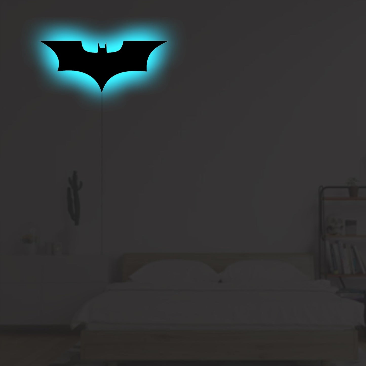Bat Lamp Neon Sign LED Bat Signal Night Light 16 Colors Adjustable Man Cave Party Home Bedroom Christmas Halloween Decoration Lights Birthday Gifts