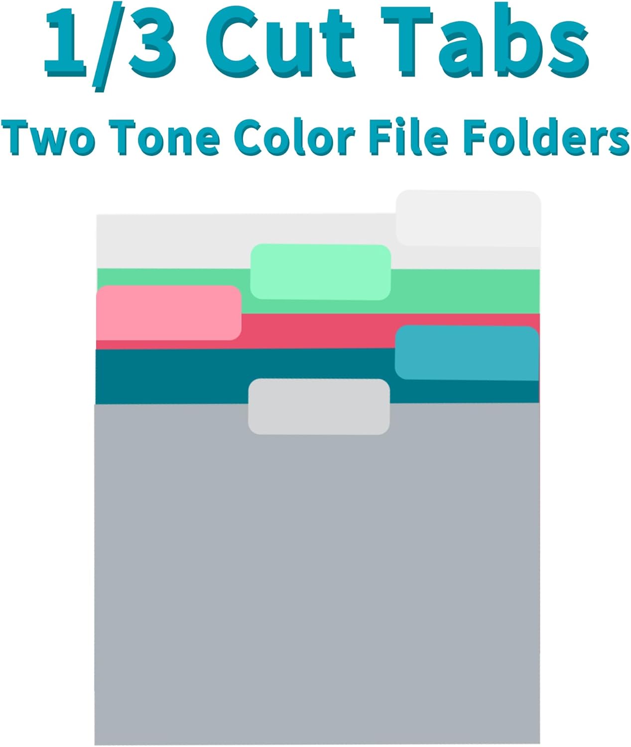 36 Packs Colored File Folders,Light Green File Folders,Two Tone Color File Folder 8.5 x 11 Inch,1/3 Cut Tabs Letter Size,Manila File Folders for Office,School and Home,Organization