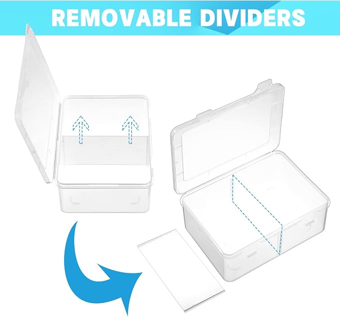 Vicenpal 300 Card Storage Box Compatible with Mtg TCG Clear Plastic Trading Card Storage Box with Removable Divider Hard Trading Deck Case for Baseball Football Game Organizer Collector(4 Pcs)