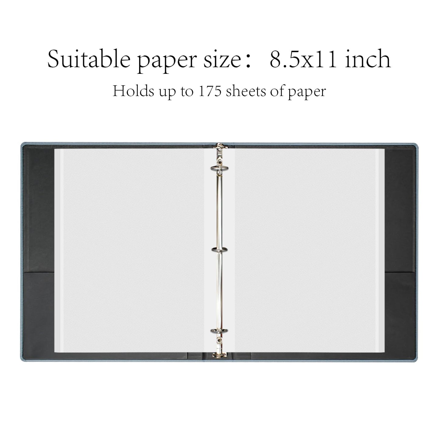 Premium Linen 3 Ring Binder 1 Inch - Decorative Hardcover Binder with Round Rings, Holds 8.5 x 11 Letter Size Paper for School, Office, Home Organization & Presentation, Moon Tree, Blue