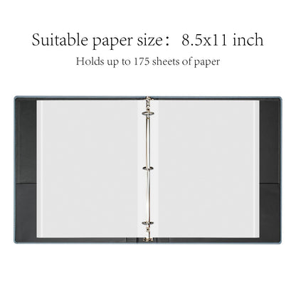 Premium Linen 3 Ring Binder 1 Inch - Decorative Hardcover Binder with Round Rings, Holds 8.5 x 11 Letter Size Paper for School, Office, Home Organization & Presentation, Wheat, Blue