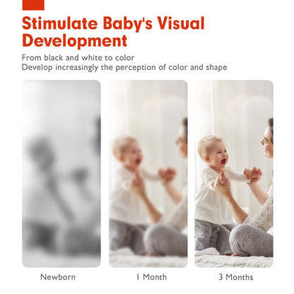 hahaland Tummy Time Contrast Flash Cards for Infants 0-3-6 Months, Newborn Sensory Visual Stimulation Baby Gift, Educational Brain Development Toys, Black and White Activity Cards 20 Cards