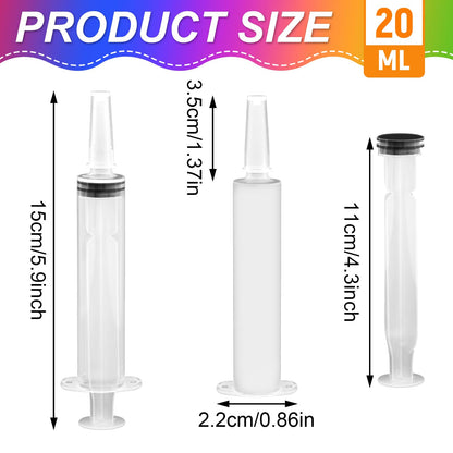 Kreyfer 50 Pcs Halloween Syringe Shot Party Favors - 20ml Reusable Plastic Drink Syringes with Tip Caps for Jelly Shots, Trick-or-Treat Goodie Bag Fillers, Bachelorette and Nurses Graduation Supplies