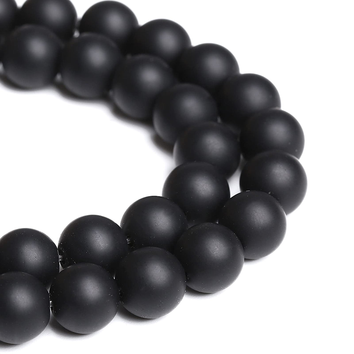 4MM 86PCS Natural Stone Matte Black Agate Loose Beads for Jewelry Making DIY Bracelet Necklace