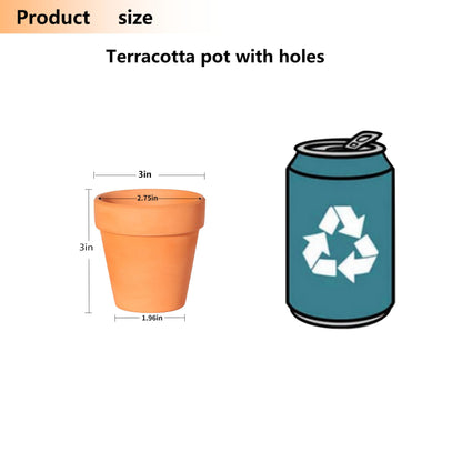 TKSCUSR 22Pcs 3 Inch Terracotta Pots, Clay Flower Pots Cactus DIY Flower Pots with Drainage Hole,Great for Plants Garden Windowsill Indoor & Outdoor Wedding Favors Gifts