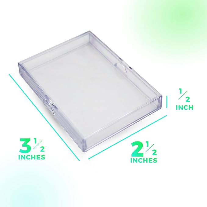 Gary Plastic Packaging 10 Pack Clear Acrylic Card Storage Boxes with Lids - 3 1/2" L x 2 1/2" W x 1/2" H Baseball Card Storage Box, Sports Card Boxes and Magic Card Storage Box - Made in USA
