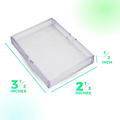 Gary Plastic Packaging 10 Pack Clear Acrylic Card Storage Boxes with Lids - 3 1/2" L x 2 1/2" W x 1/2" H Baseball Card Storage Box, Sports Card Boxes and Magic Card Storage Box - Made in USA