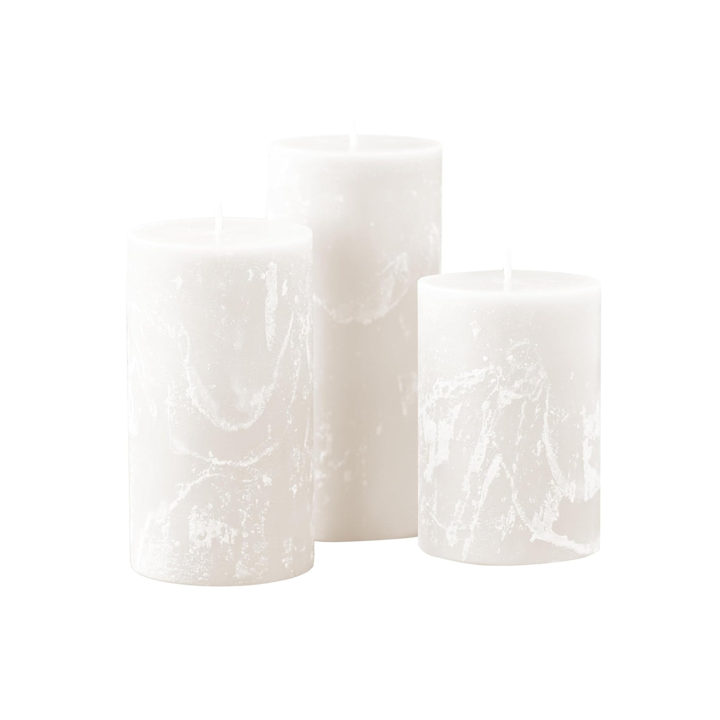 Becky Home Peppermint Candle, Set of 3, 3x4, 3x5, 3x6 Scented Pillar Candles, Christmas, Holiday Home Accent, Candy Cane Aroma, Fresh Winter Scent, Seasonal Gift Candle for Men and Women