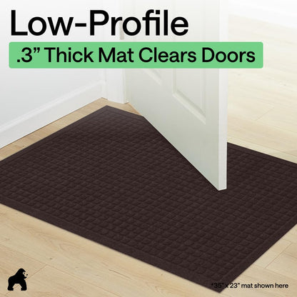 GORILLA GRIP® Ultra Absorbent Front Door Mat Outside Entrance 72x24, Traps Dirt and Moisture, HydroABSORB Indoor Outdoor Doormat Holds Up to 2.75 Cups Water, Stain & Fade Resistant Welcome Mat Coffee
