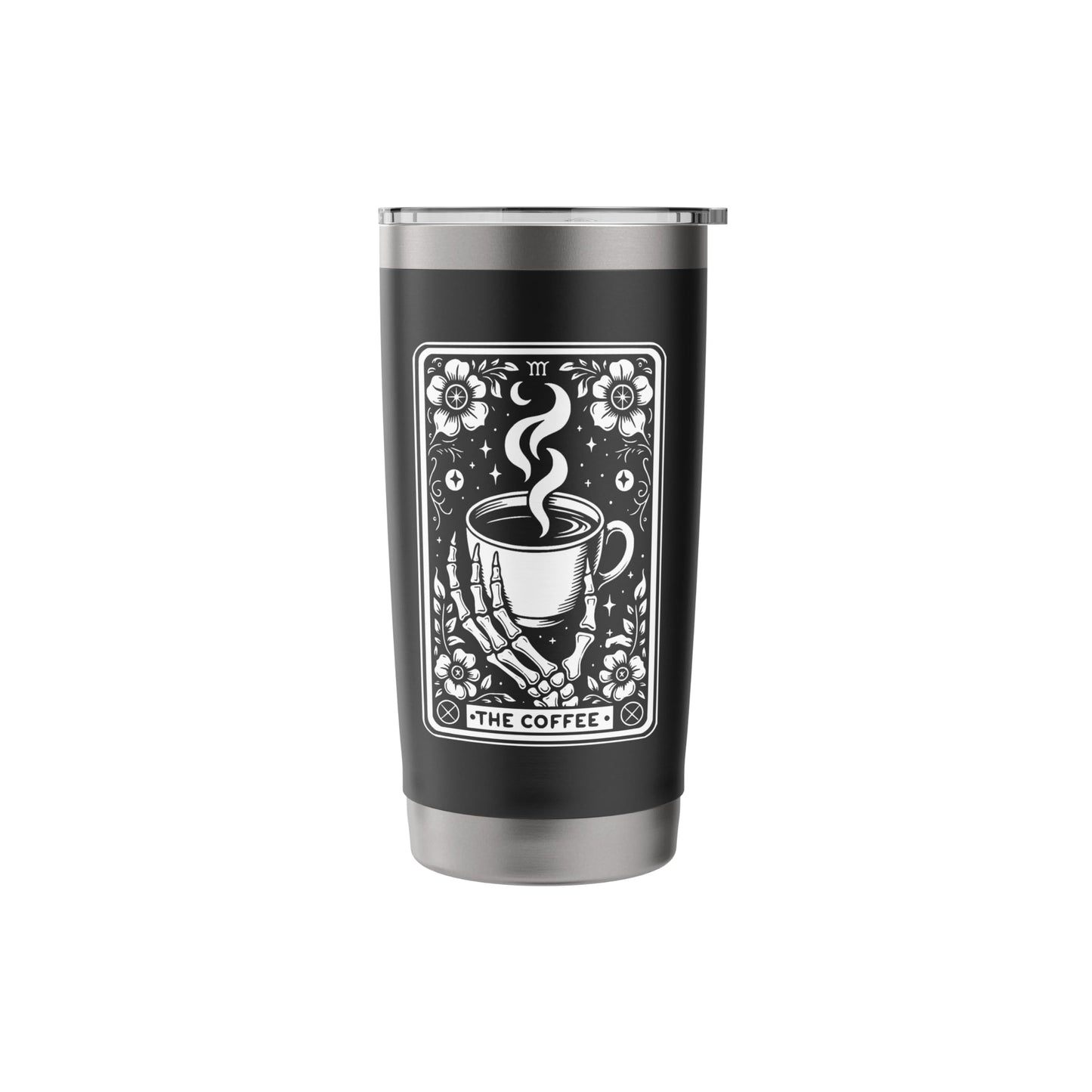 The Coffee Tarot Cards Skeleton Coffee Tarot Card Stainless Steel Insulated Tumbler