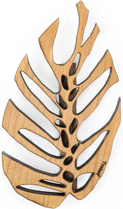 Treleaf Monstrella Wall Clips – Set of 3 Wooden Trellises for Indoor Climbing Plants – Self-Adhesive Plant Wall Fixtures to Create Green Walls – Perfect for Pothos & Vining Houseplants