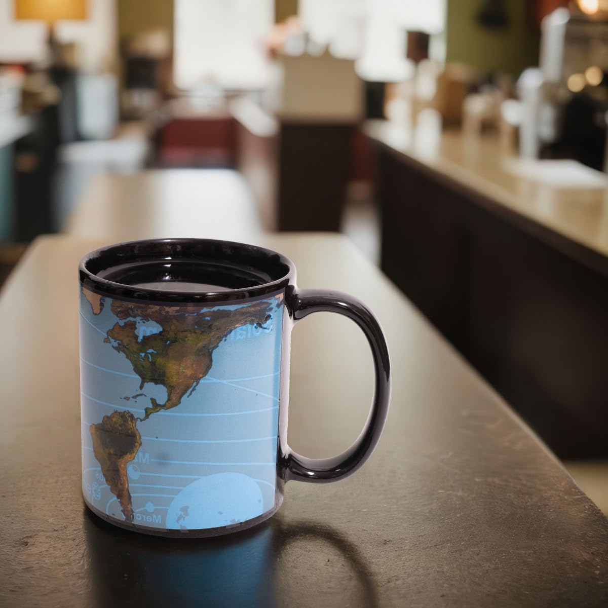 Kmiles Solar System Earth Heat Changing Mug 12 Ounce Colour Changing Magical Coffee Mug Tea Cup.