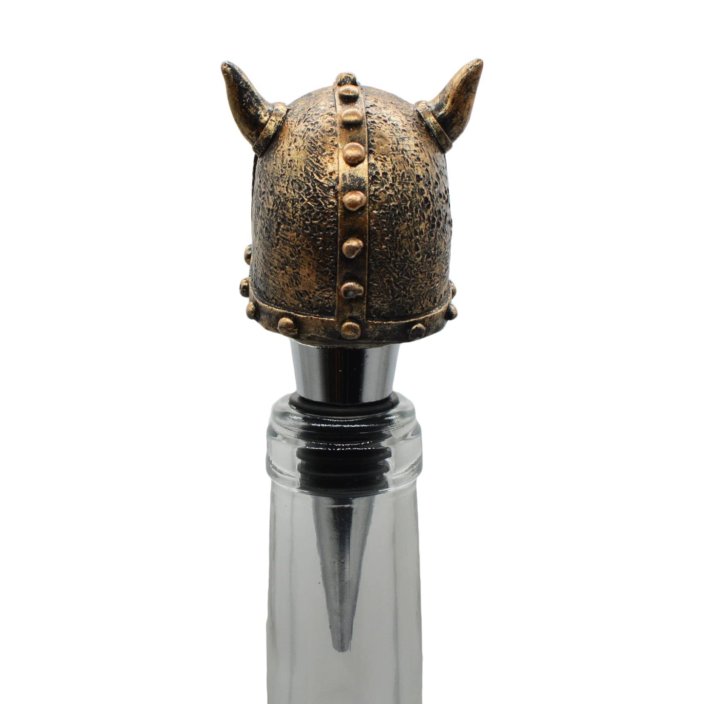 Wine Bottle Stopper Horns Helmet Viking Skull Decorative Beverage Wine Cork for Man Housewarming Gift,Christmas,Thanksgiving,Bronze