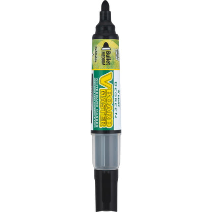 Pilot V Board Master BeGreen Refillable Dry-Erase Markers, Bullet Tip, Black Ink, 12 Count