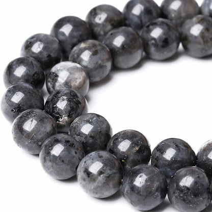 6mm Natural Larvikite Black Labradorite Gemstone Round Loose Beads for Jewelry Making (58-62pcs/strand)