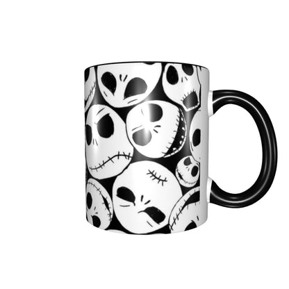GUCGUSY Halloween Skull Ceramic Coffee Mugs 11oz with Handle, Funny Tea Cup for Women Men, Ideal Gift for Home Office Daily Use