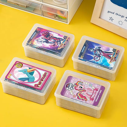 6PCS Card Storage Cases for UNO Cards and Playing Cards, High Capacity Clear Game Card Organizer Boxes for Trading Cards, Business Card & More More (Card Not Included)