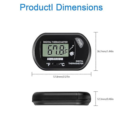 5pcs Aquarium Thermometer LCD Digital Fish Tank Thermometer with Water-Resistant Sensor Probe and Suction Cup for Turtle Incubators Terrarium Water Thermometer