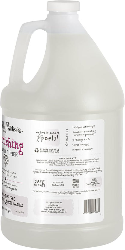 Bobbi Panter Nourishing Dog Conditioner Safflower Oil, Keratin, Shea Butter & Aloe Vera – Detangling Natural Formula for Soft, Smooth & Manageable Coat, 10:1 Concentrate, Made in USA, 1 Gallon