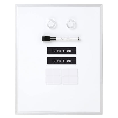 Amazon Basics Small Dry Erase Whiteboard, Magnetic Bulletin Board, with Marker and Magnets, 11"W x 14"H, Aluminum Frame