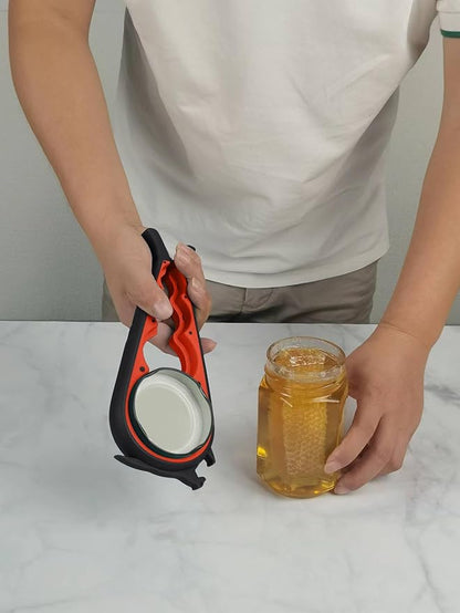 Jar Opener for Weak Hands, 5 in 1 Bottle Opener for Seniors with Arthritis | Multifunction Lid Opener, Adjustable, Non-slip, Effortlessly Open Jars Bottles and Ring Pull Cans,Included Rubber Gripper Pad