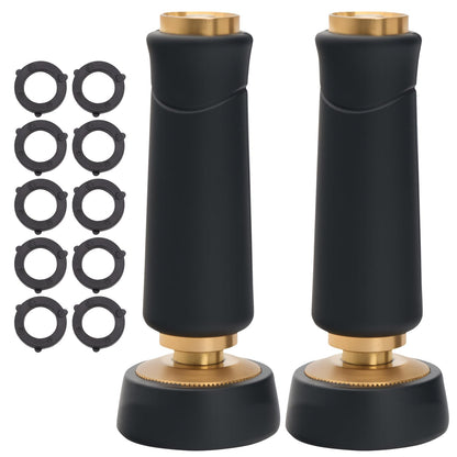 Brass Hose Nozzle, Heavy-Duty Sprayer for Garden Hoses, High Pressure Adjustable Twist Hose Nozzle, Spray Gun Rubber-Coated, Extra 10 Rubber Washers, 2 Pack