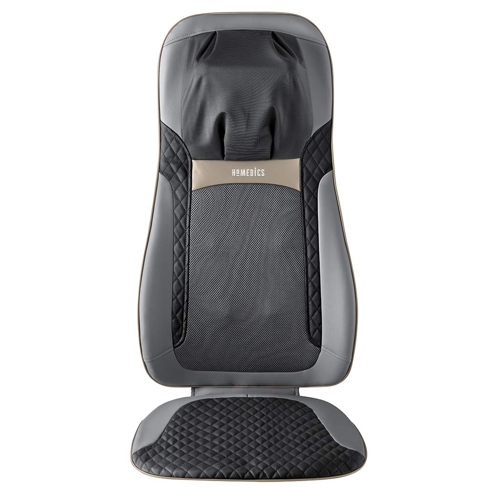 Homedics Back Massager with Heat, Shiatsu Elite II Heated Neck and Back Massage Cushion. 3 Different Massage Styles and 3 Massage Zones. Comes with Controller and Chair Straps