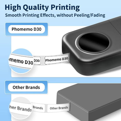 Phomemo D30 Label Maker Machine, Bluetooth Mini Label Maker for Kids School Items, Inkless Thermal Label Printer Portable Sticker Maker for Classroom Home Small Business Organizing