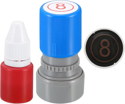 PATIKIL Number Stamps Self Inking, Numeral 8 Number Stamp Teacher Stamp Initial Stamp Ink Stamp for Class Notebook Scrapbooking DIY Craft Style 2, Red Ink