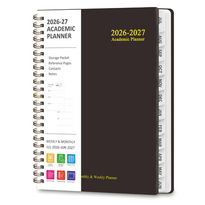 Planner 2026-2027, Weekly and Monthly Academic Planner, July 2026 - June 2027, Hardcover Calendar Agenda Book for School Year Planning, School Supplies for Teacher and Student, A5(6.3'' x 8.5'')