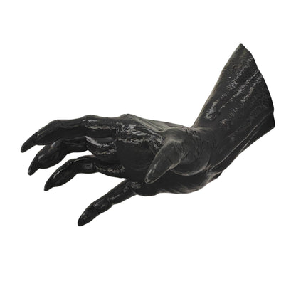 LuckyVin Gothic Black Hand Wall Sculpture – Creepy Long Nail Hand Holding Rose – Jewelry & Watch Holder, Gothic Décor for Wall or Table, Perfect for Halloween (Hand-of-Darkness)