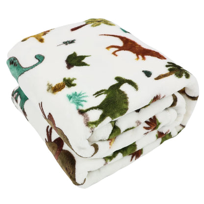 VigorSpring Dinosaur Blanket for Boys - 50"x60", Cozy Soft Plush Kids Throw Blanket for Boys Toddler, Ideal Home Party Decor & Gift for Christmas Halloween Birthday Easter