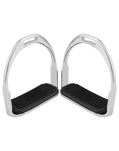 QWORK Horse Riding Stirrups, Hose Saddle, Safety Stirrup, Stainless Steel English Riding Protection Saddle, Knee Ankle Reduce Pressure, 1 Pair