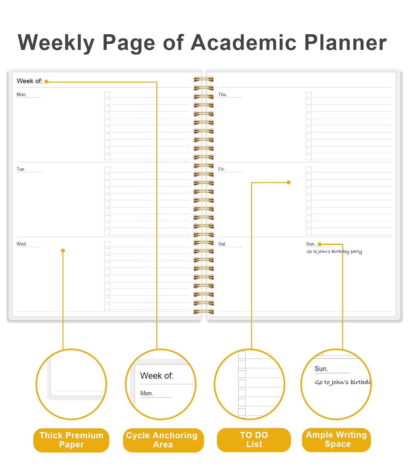 Academic Planner for 2026-2027 or Anytime - Undated Weekly Student Planner For Homeschool, High School, College & Nursing Students, 200 Pages, 8.5" x 11", Blue