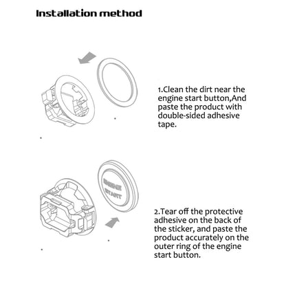 Bat Rotary Car Push Start Button Cover, Engine Start Stop Button Cover Interior Accessories, Anti Scratch Universal Protective DIY Decoration, Gift for Men (Bat Black)