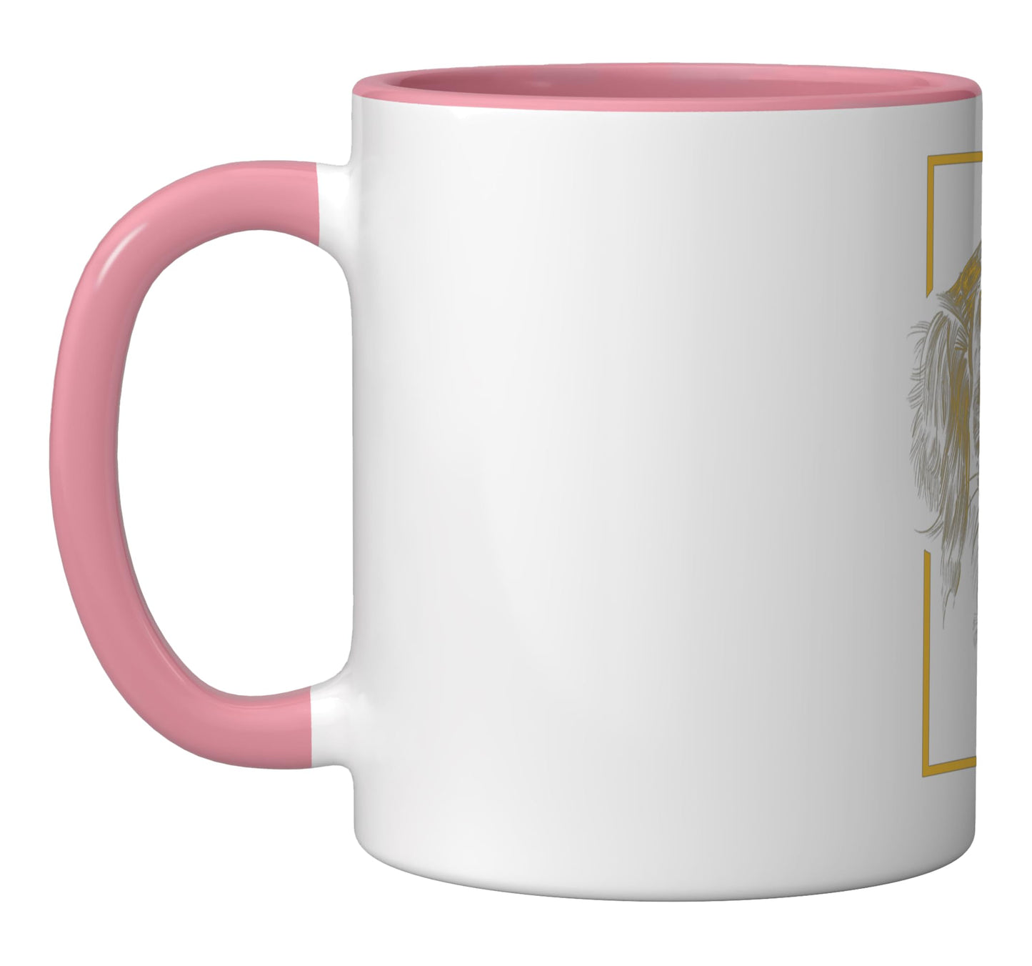 Dog Face Pet Lover Golden Retriever Labrador Halloween Ceramic Mug, Pink/White