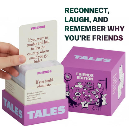 TALES 150 Conversation Cards, Friends Edition, Fun Friend Games for Adults, Teens, Kids, Perfect for Parties, Game Nights, Gifts & Gatherings, Conversations with Friends, Meaningful Connections